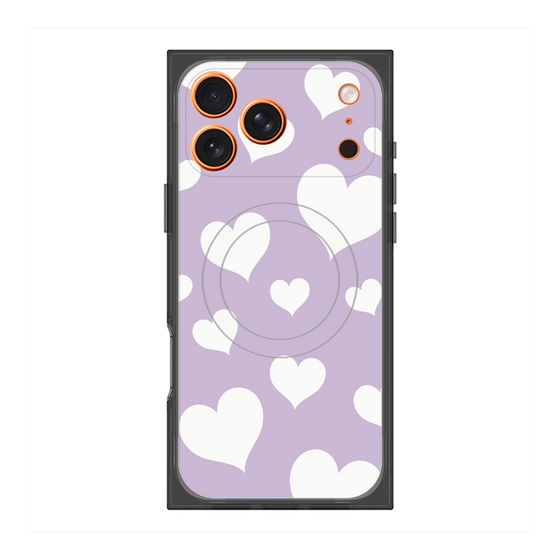 プレミアムスクエアケース with MagSafe［ Dot Hearts - Purple ］