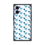 プレミアムスクエアケース with MagSafe［ Stripe Hearts - Blue ］