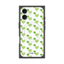 プレミアムスクエアケース with MagSafe［ Stripe Hearts - Green ］