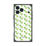 プレミアムスクエアケース with MagSafe［ Stripe Hearts - Green ］