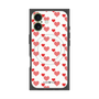 プレミアムスクエアケース with MagSafe［ Stripe Hearts - Red ］