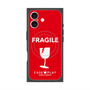 プレミアムスクエアケース with MagSafe［ FRAGILE - Red ］