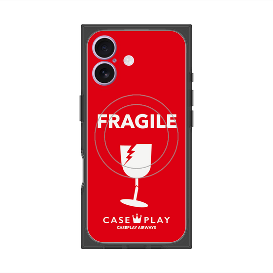 プレミアムスクエアケース with MagSafe［ FRAGILE - Red ］