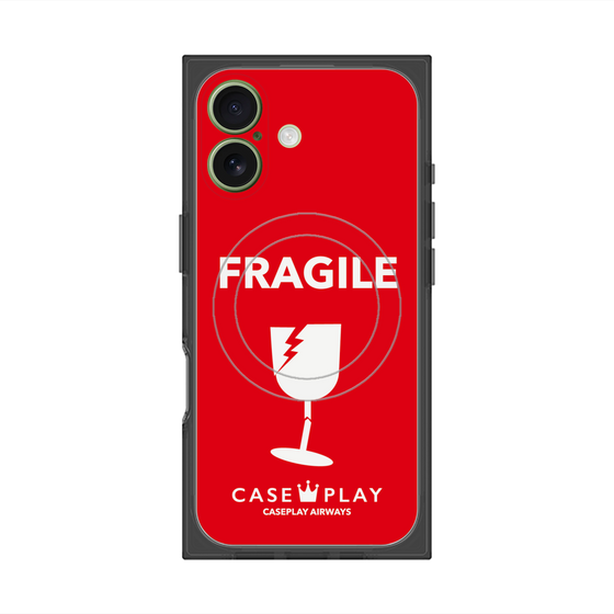 プレミアムスクエアケース with MagSafe［ FRAGILE - Red ］