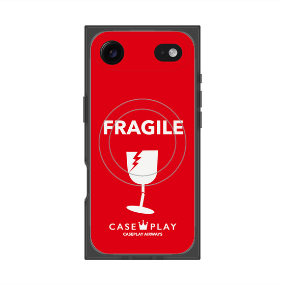 プレミアムスクエアケース with MagSafe［ FRAGILE - Red ］