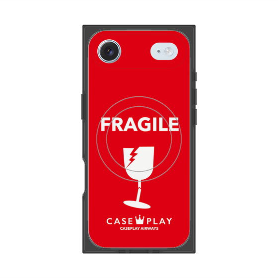 プレミアムスクエアケース with MagSafe［ FRAGILE - Red ］
