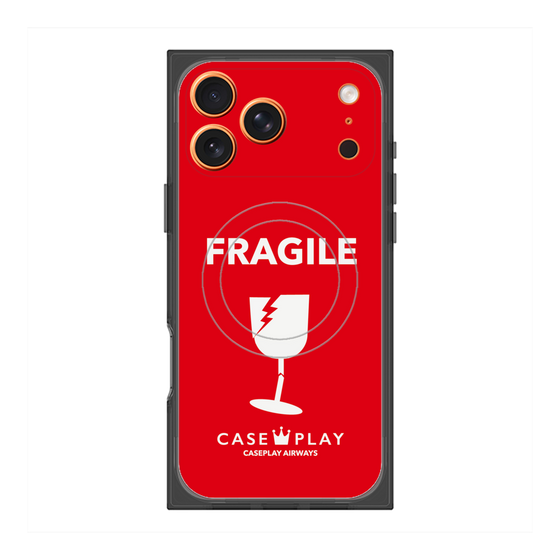 プレミアムスクエアケース with MagSafe［ FRAGILE - Red ］