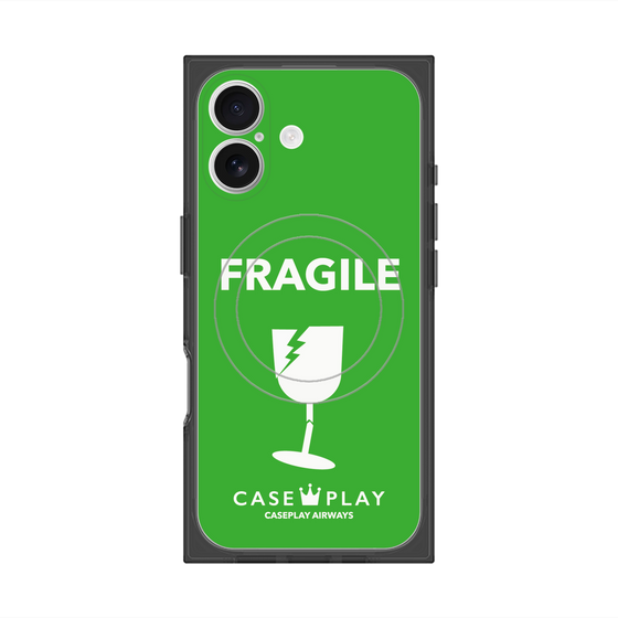 プレミアムスクエアケース with MagSafe［ FRAGILE - Green ］