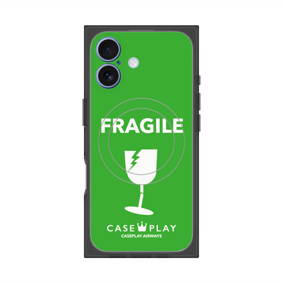 プレミアムスクエアケース with MagSafe［ FRAGILE - Green ］