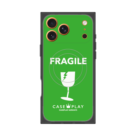 プレミアムスクエアケース with MagSafe［ FRAGILE - Green ］