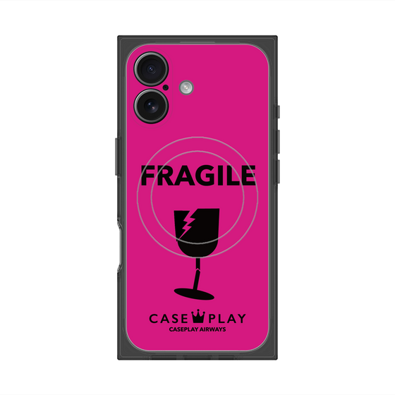 プレミアムスクエアケース with MagSafe［ FRAGILE - Pink ］