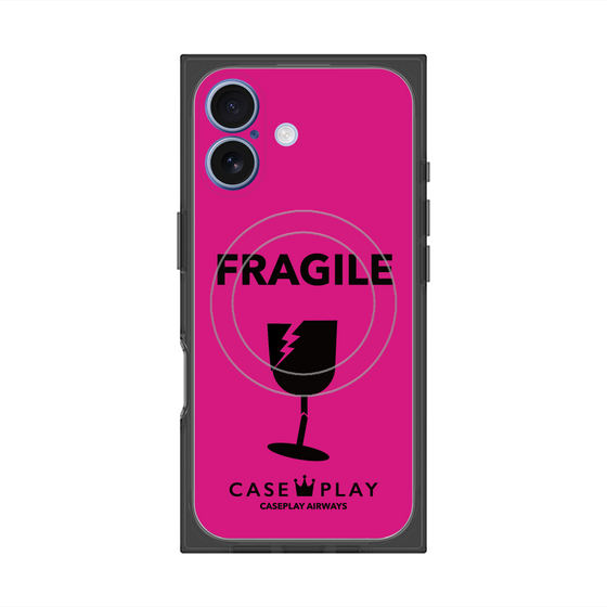 プレミアムスクエアケース with MagSafe［ FRAGILE - Pink ］