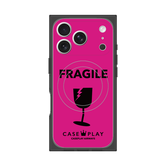 プレミアムスクエアケース with MagSafe［ FRAGILE - Pink ］