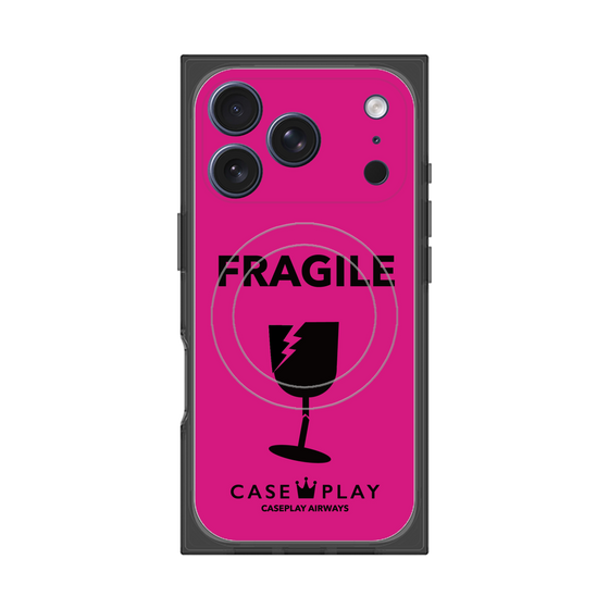 プレミアムスクエアケース with MagSafe［ FRAGILE - Pink ］