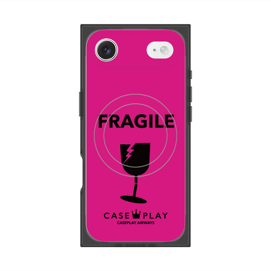 プレミアムスクエアケース with MagSafe［ FRAGILE - Pink ］