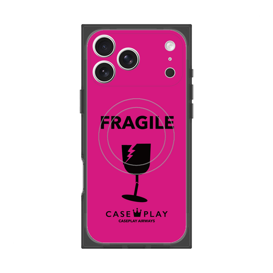 プレミアムスクエアケース with MagSafe［ FRAGILE - Pink ］