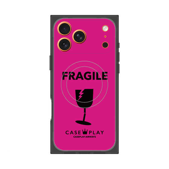 プレミアムスクエアケース with MagSafe［ FRAGILE - Pink ］