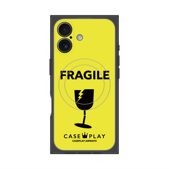 プレミアムスクエアケース with MagSafe［ FRAGILE - Yellow ］