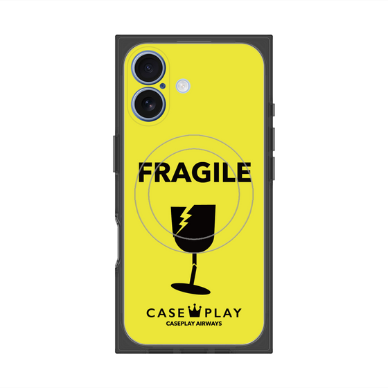 プレミアムスクエアケース with MagSafe［ FRAGILE - Yellow ］