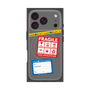 プレミアムスクエアケース with MagSafe［ FRAGILE Stickers - Gray ］