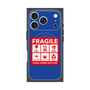 プレミアムスクエアケース with MagSafe［ FRAGILE Sticker - Blue ］