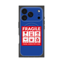 プレミアムスクエアケース with MagSafe［ FRAGILE Sticker - Blue ］