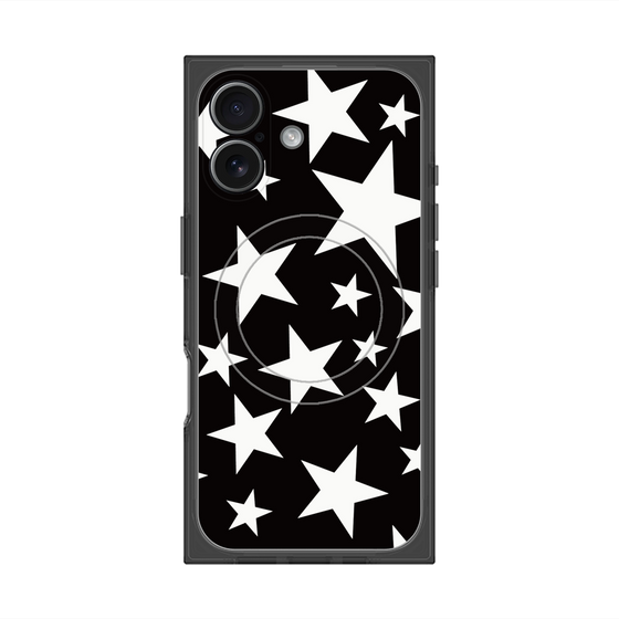 プレミアムスクエアケース with MagSafe［ Stars - Black ］