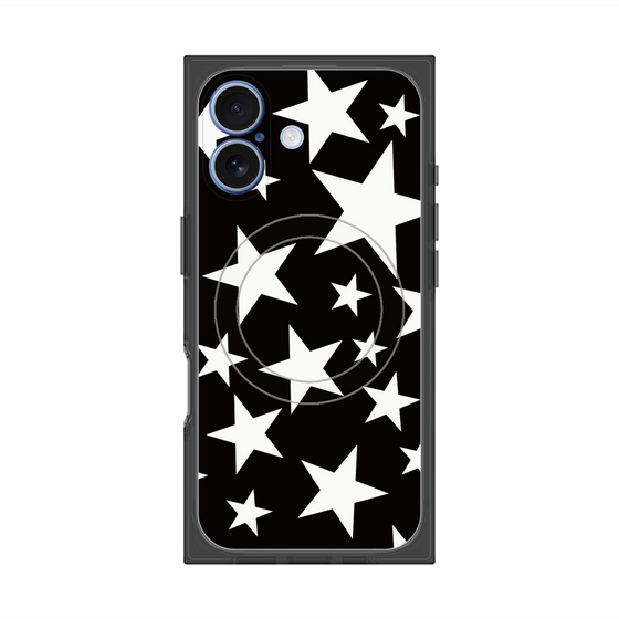 プレミアムスクエアケース with MagSafe［ Stars - Black ］