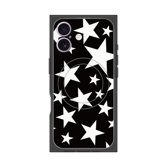 プレミアムスクエアケース with MagSafe［ Stars - Black ］