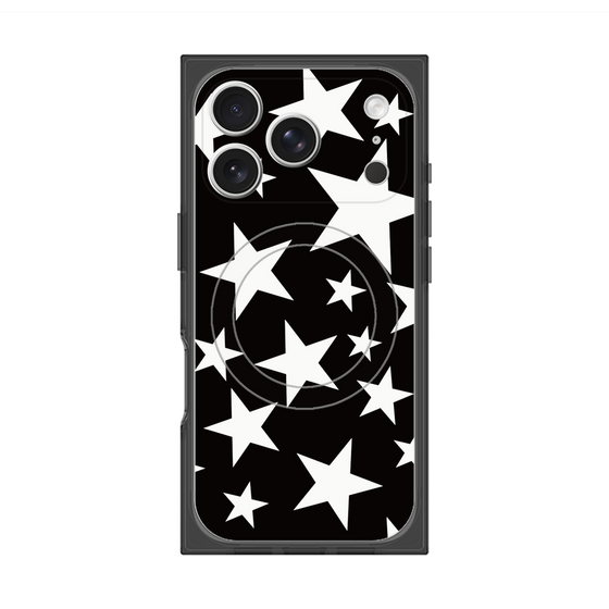 プレミアムスクエアケース with MagSafe［ Stars - Black ］