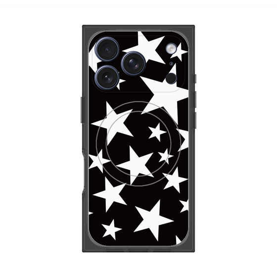 プレミアムスクエアケース with MagSafe［ Stars - Black ］