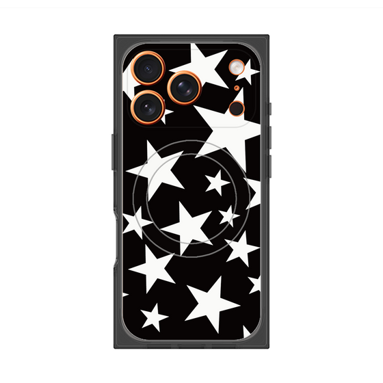 プレミアムスクエアケース with MagSafe［ Stars - Black ］