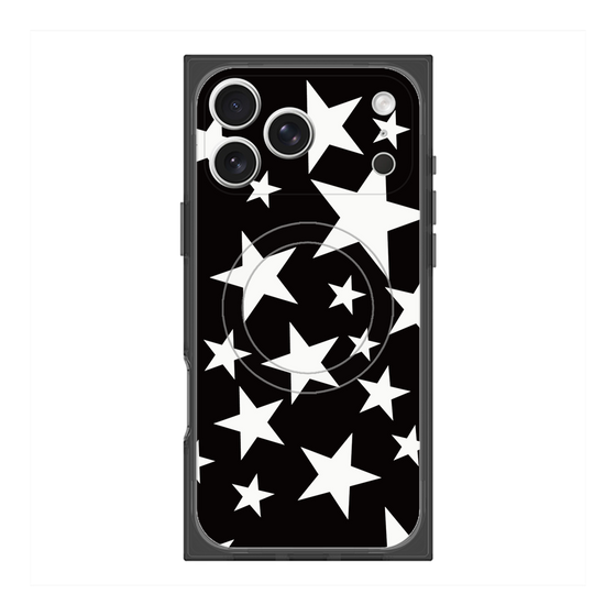 プレミアムスクエアケース with MagSafe［ Stars - Black ］