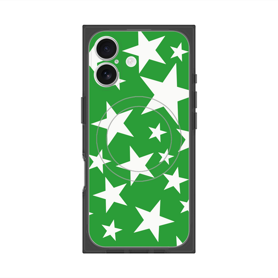 プレミアムスクエアケース with MagSafe［ Stars - Green ］