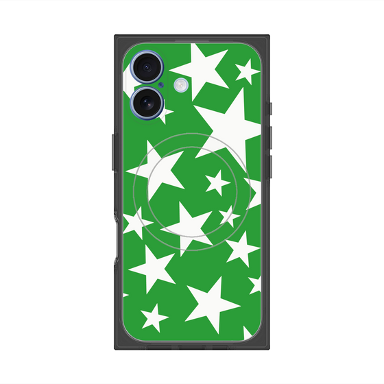 プレミアムスクエアケース with MagSafe［ Stars - Green ］