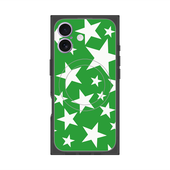 プレミアムスクエアケース with MagSafe［ Stars - Green ］