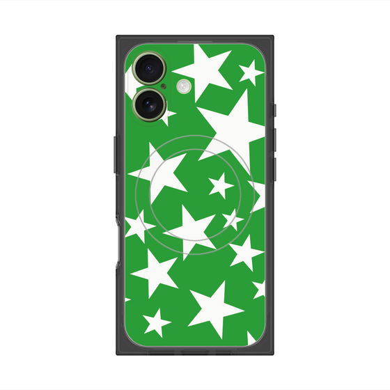 プレミアムスクエアケース with MagSafe［ Stars - Green ］