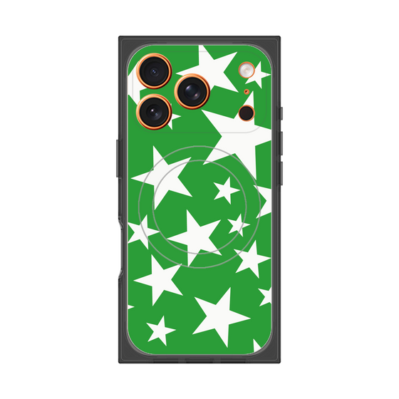 プレミアムスクエアケース with MagSafe［ Stars - Green ］