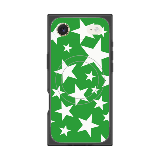 プレミアムスクエアケース with MagSafe［ Stars - Green ］
