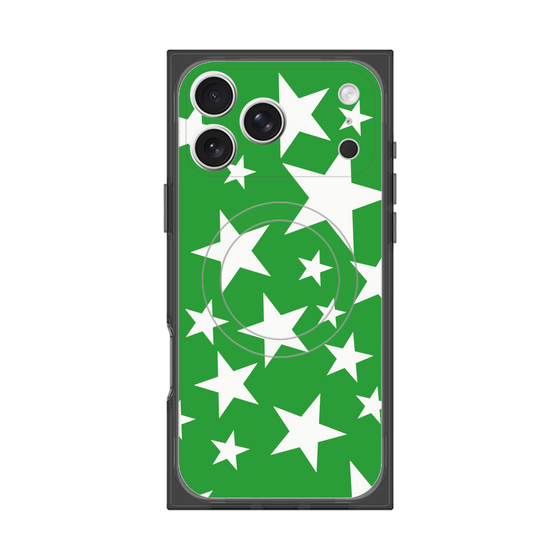プレミアムスクエアケース with MagSafe［ Stars - Green ］