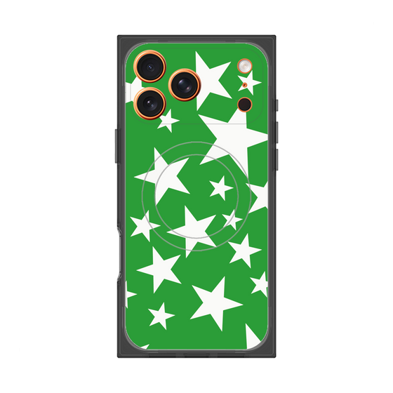 プレミアムスクエアケース with MagSafe［ Stars - Green ］