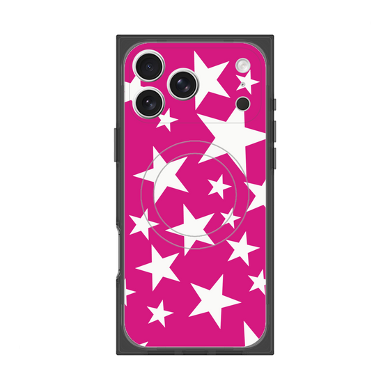 プレミアムスクエアケース with MagSafe［ Stars - Pink ］