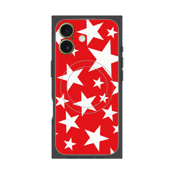 プレミアムスクエアケース with MagSafe［ Stars - Red ］