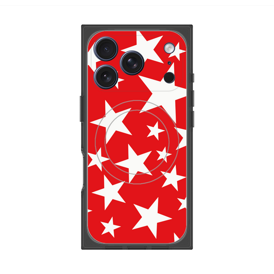 プレミアムスクエアケース with MagSafe［ Stars - Red ］