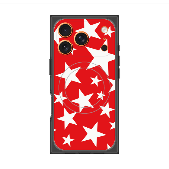 プレミアムスクエアケース with MagSafe［ Stars - Red ］