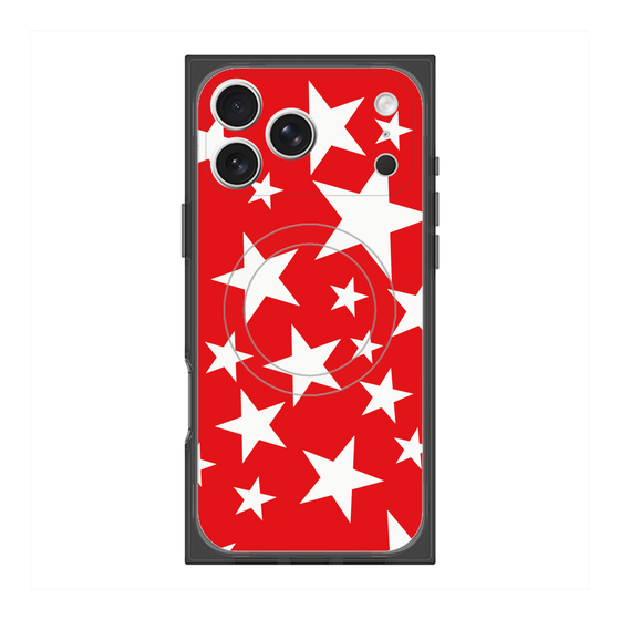 プレミアムスクエアケース with MagSafe［ Stars - Red ］