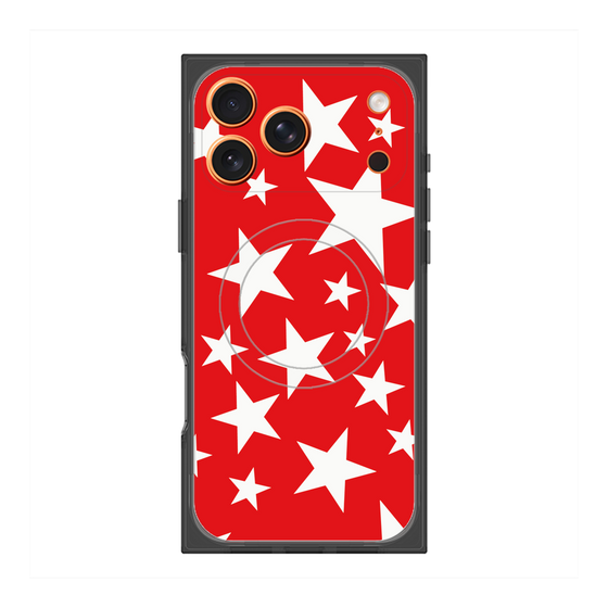 プレミアムスクエアケース with MagSafe［ Stars - Red ］