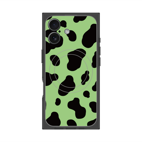 プレミアムスクエアケース with MagSafe［ Cow - Green ］