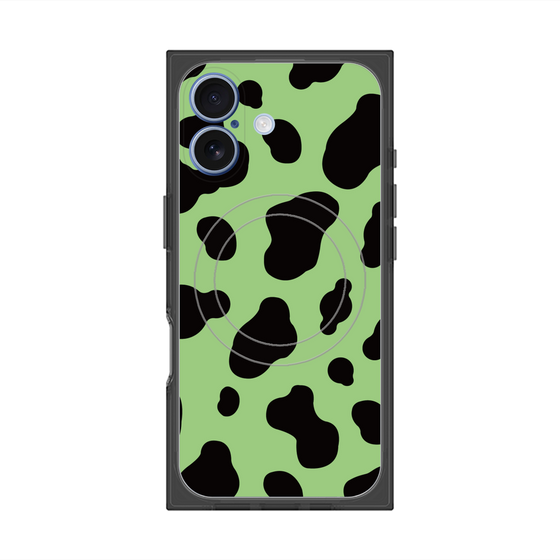 プレミアムスクエアケース with MagSafe［ Cow - Green ］
