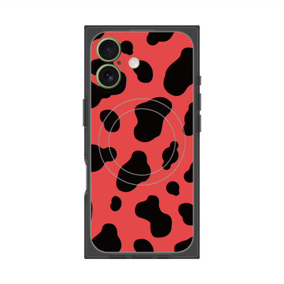 プレミアムスクエアケース with MagSafe［ Cow - Red ］